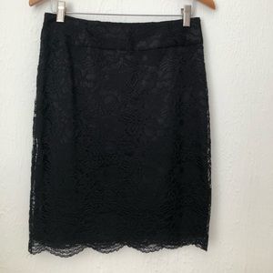 Banana Republic black lace pencil skirt